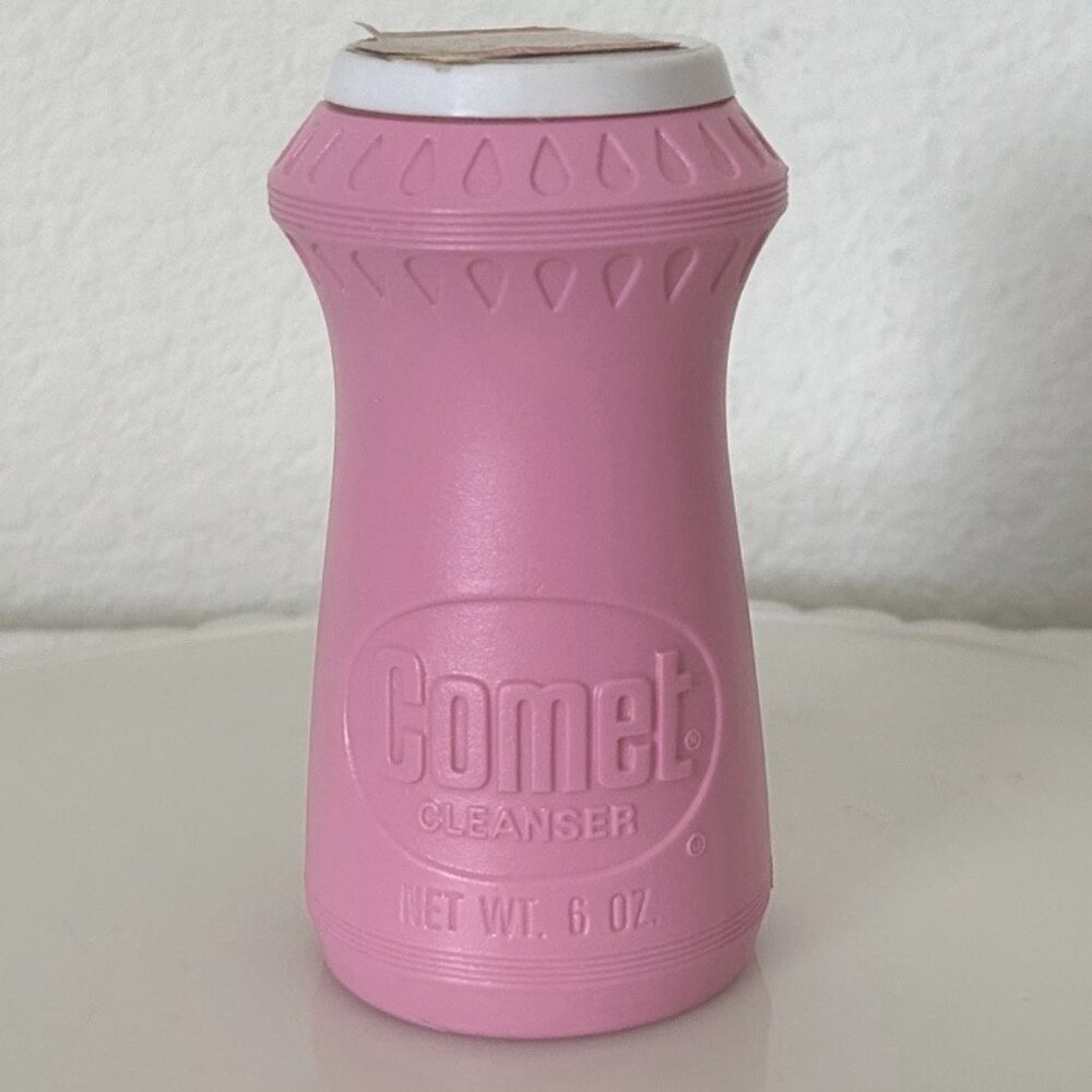 Vintage Small Pink Plastic Comet Cleanser Bottle Shaker